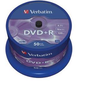 DVD+R Verbatim Matt Silver, Kapacitet 4.7GB, 50 komada, Brzina 16x