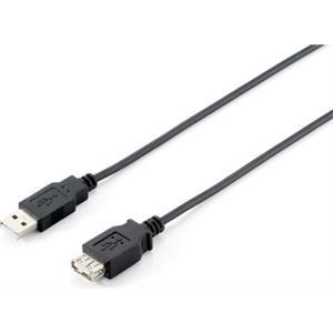 USB 2.0 kabel A->A M/Ž 3,0 m, dvostruko oklopljen, crni
