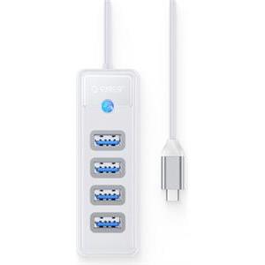 USB-C hub 4-port USB 3.0, 0.15m, white, ORICO PW4U-C3-015