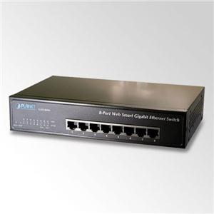 Planet GSD-800S, 8-Port 10 100 1000Mbps Web Smart Gigabit Switch
