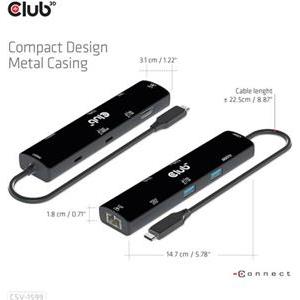 Docking station Club 3D 6-in-1, USB-C USB4, HDMI, 2x USB-A, USB-C, PD100W, RJ45, CSV-1599