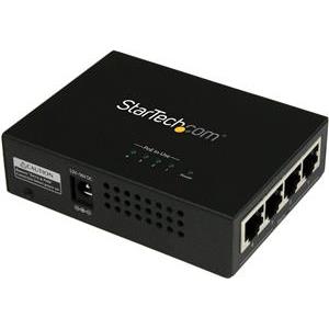 StarTech.com 4 Port Gigabit Midspan - PoE+ Injector - 802.3at and 802.3af - Wall-mountable Power over Ethernet Midspan (POEINJ4G) - PoE injector - 120 Watt