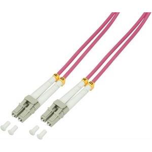 Opt. prespojni kabel LC/LC duplex 50/125µm OM4, LSZH, ljubičasti, 50,0 m