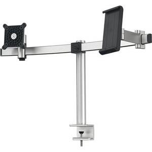 DURABLE monitor mount PRO 1Mon. 1Tablet table clamp silver.