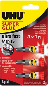 Ljepilo trenutačno 3x1g Super glue minis(cianoakrilat) UHU 45415 blister