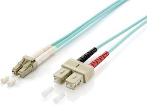 Opt. prespojni kabel LC/SC duplex 50/125µm OM3, LSZH, tirkizni, 1,0 m
