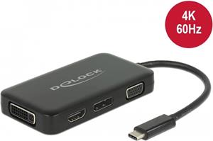 Adapter DELOCK, USB-C (M) na VGA (Ž), HDMI (Ž), DVI (Ž) ili DP (Ž)