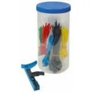 Transmedia KB-SET-10L, Cable Tie Set,500 pieces in PET tube, incl. tie gun, 2,5 x 100mm: 50 pc