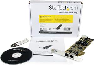 StarTech.com Dual Port PCI Express Gigabit Ethernet Network Card Adapter - 2 Port PCIe NIC 10/100/100 Server Adapter with PoE PSE (ST2000PEXPSE) - network adapter