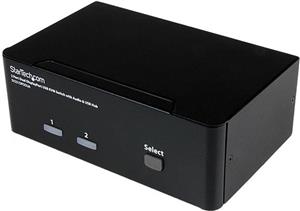 StarTech.com Dual Monitor DisplayPort KVM Switch - 2 Port - USB 2.0 Hub - Audio and Microphone - DP KVM Switch (SV231DPDDUA) - KVM / audio switch - 2 ports