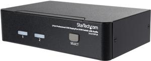 StarTech.com 2 Port DisplayPort KVM Switch - 2560x1600 @60Hz - Dual Port DP USB, Keyboard, Video, Mouse Switch Box w/ Audio for Computers and Monitors (SV231DPUA) - KVM / audio switch - 2 ports