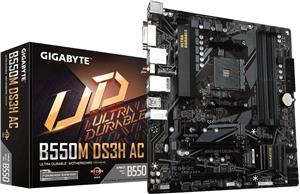 Gigabyte B550M DS3H AC - 1.X - motherboard - micro ATX - Socket AM4 - AMD B550