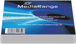 MediaRange Plastic sleeves for 1 disc, with flap, transparent, Pack 50
