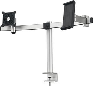 DURABLE monitor mount PRO 1Mon. 1Tablet table clamp silver.