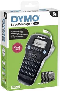 DYMO LabelManager 160 Starter Set with 3 D1 tapes 12mm Qwerty