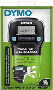 DYMO LabelManager 160 starter set with 3 D1 tapes 12mm Qwerty