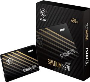 MSI SPATIUM S270 SATA 2.5 480GB internal solid state drive 2.5" Serial ATA III 3D NAND