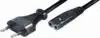 Transmedia N1-10L, Kabel za struju Euro plug - Double slot jack 10 m, Crna boja