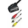 Transmedia VM 11 S, Adapter Cable Scart-plug to 3 x RCA-plug, 2,0 m, with switch, separate shie