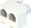 Transmedia TS16-L, Adapter Western-plug - 2 x Western-jack, white