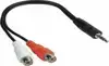 Kabel stereo 3.5mm M->2x F RCA, 0.2m