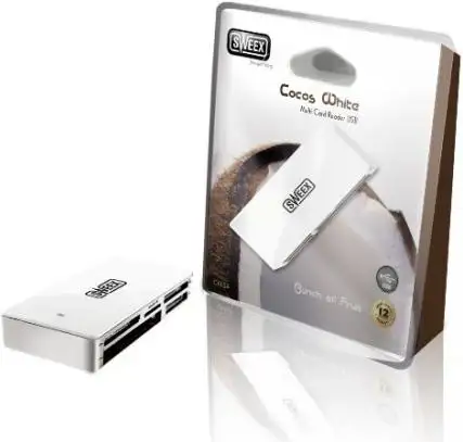 SWX-CR157, Multi Card Reader USB Cocos White, Supports SD MMC,TF MicroSD,MS,CF,XD,M2