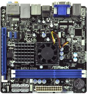 Matična ploča Asrock E350M1 USB3 - AMD A50M Chipset, AMD Dual-Core Zacate E350 APU, Mini-ITX, 2 x DDR3 1066, Integrated AMD Radeon HD 6310 graphics, DX11 class iGPU, Pixel Shader 5.0, Gigabit LAN