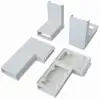 Transmedia HZ-2L Corners for Cord Management System, solid plastic, silver colored, every part consists of bracket and cover,1x left, 1x right, 1x inside corner, 1x outside corner