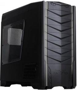 Chassis SILVERSTONE Raven RV03 Tower Extended ATX, 8 slots, Microphone-In, A/V-Out, USB3.0, Steel 0.8 mm, PSU optional, Window, Grey trimming, Black
