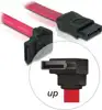 Kabel DELOCK, interni SATA, 50cm, crveni, jedan konektor pod gornjim 90° kutem