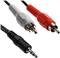 Transmedia A 49-5 L, Stereo Connecting Cable unshielded, 2x RCA-plug - 3,5 mm stereo plug, 5m