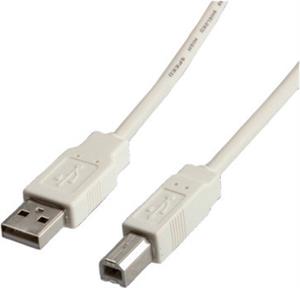 USB kabel 4,5m, Roline A-B M/M, bež