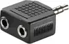 Adapter, 3.5mm Jack M / 2 x 3.5mm Jack F