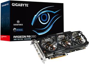 Gigabyte AMD Radeon R9 280 GDDR5 3GB/384bit, 827MHz/5000MHz, PCI-E 3.0 x16, HDMI, DVI-I, 2x miniDP, WINDFORCE 3X Cooler(Double Slot), Retail