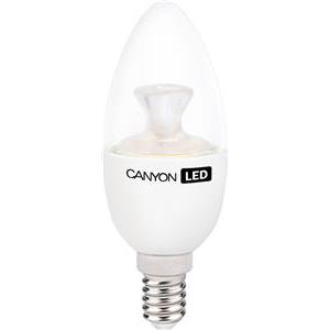 CANYON BE14CL3.3W230VN LED lamp, B38 shape, clear, E14, 3.3W, 220-240V, 150°, 262 lm, 4000K, Ra>80, 50000 h