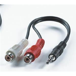 Roline VALUE kabel adapter 3.5mm Jack M / 2×chinch F, 0.2m, 11.99.4340