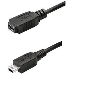 USB kabel mini 5pin M - F, Transmedia C158-KL, crni