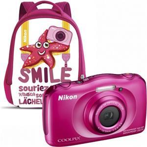 Digitalni fotoaparat Nikon Coolpix S33 + ruksak, rozi