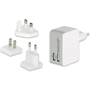 Punjač Ednet Universal Travel Set (EU/UK/US), 2x USB 2500 mA