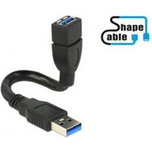 Kabel DELOCK, USB 3.0, USB-A (M) na USB-A (Ž), ShapeCable, 0.15m