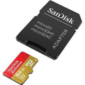 Memorijska kartica SanDisk Extreme microSDXC 64GB + SD Adapter + Rescue Pro Deluxe 90MB/s Class 10 UHS-I U3