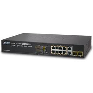 Planet 8P Ethernet 802.3AT PoE Switch 2 Gig Uplink Ports