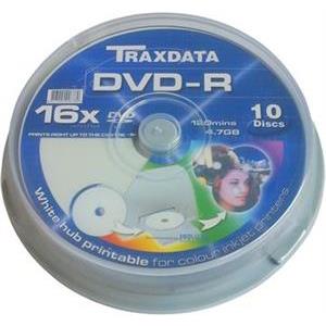 DVD-R TRAXDATA OPTIČKI MEDIJ PRINTABILNI CAKE 10