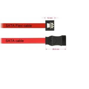Kabel DELOCK, SATA Flexi 6GB/s, 70 cm, crveni-metalni 