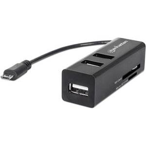 imPORT Hub, 3-Port USB 2.0 to USB OTG Adapter + 24-in-1 Card Reader
