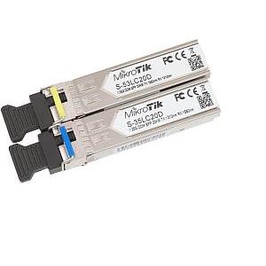 Mikrotik SFP modul Par, S-35LC20D (1.25G SM 20km T1310nm/R1550nm) + S-53LC20D (1.25G SM 20km T1550nm/R1310nm)