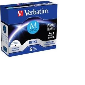 DVD Blu-Ray M-Disc Verbatim BD-R XL 100GB 4× Inkjet Printable 5 pack JC