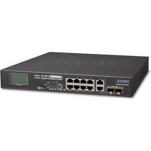 Planet 8-Port 10 100TX 802.3at PoE 2-Port Gigabit TP SFP Combo Desktop Switch