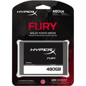Kingston SSD 480GB HyperX FURY SSD SATA 3 2.5 (7mm height) w/Adapter, SHFS37A/480G
