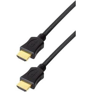 Transmedia HDMI braided cable with Ethernet 2m gold plugs, C210-2ZINL